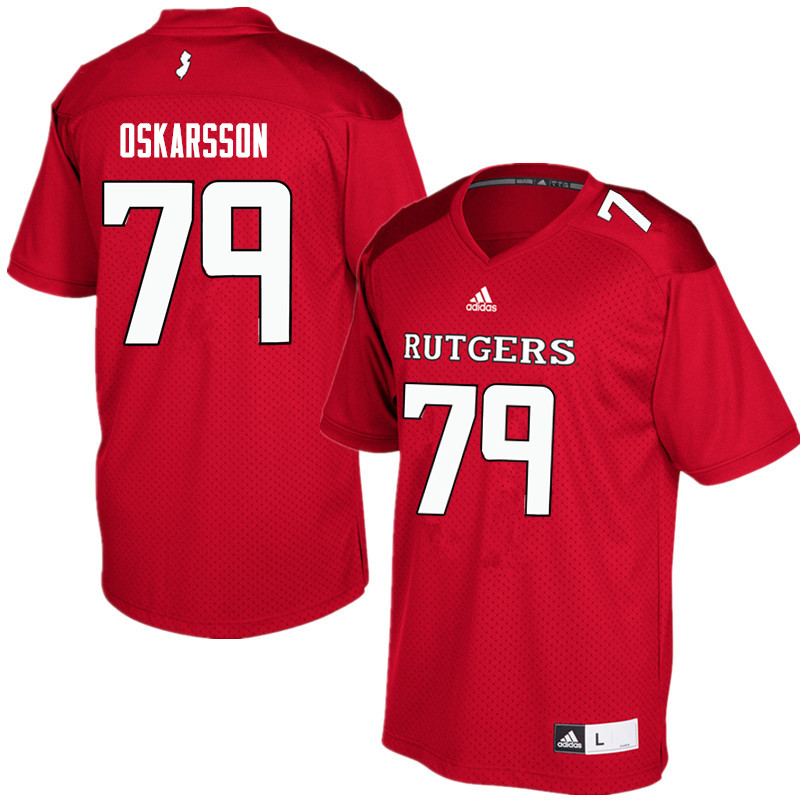 Men #79 Anton Oskarsson Rutgers Scarlet Knights College Football Jerseys Sale-Red